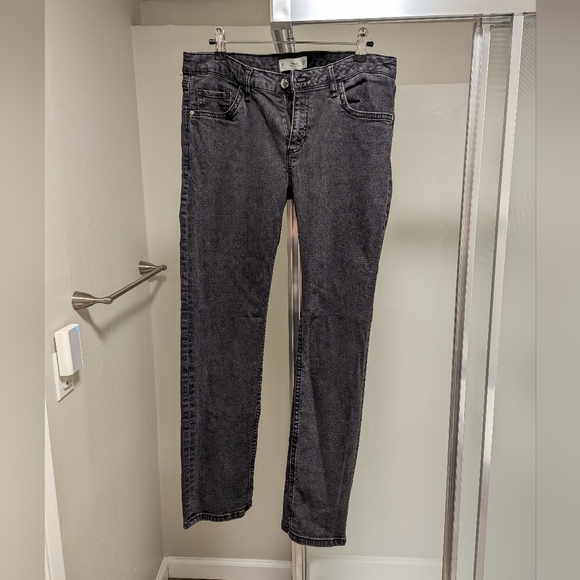 Mango Straight Leg Mid Rise Cropped Jeans Size 10 Faded Black - Picture 4 of 11